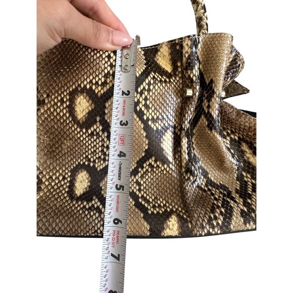 EXOTIC LEATHER Python Snakeskin Satchel Shoulder Handbag - Picture 7 of 10